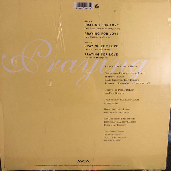 Donna de Lory : Praying For Love (12", Maxi)