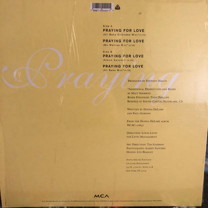 Donna de Lory : Praying For Love (12", Maxi)