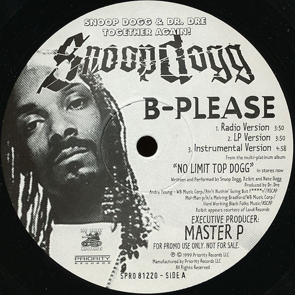 Snoop Dogg : B-Please (12", Promo)