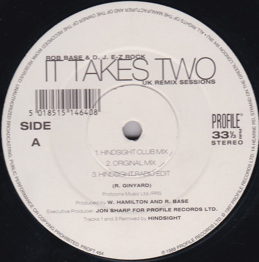 Rob Base & D.J. E-Z Rock* : It Takes Two (UK Remix Sessions) (12")