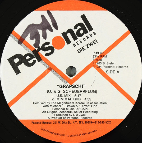 Die Zwei : Grapsch! (Remix) (12")