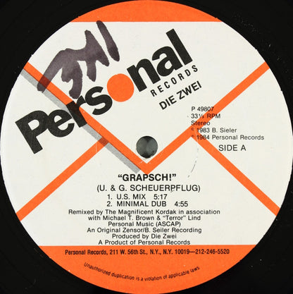 Die Zwei : Grapsch! (Remix) (12")