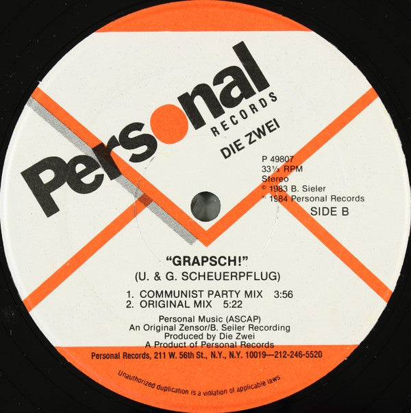 Die Zwei : Grapsch! (Remix) (12")