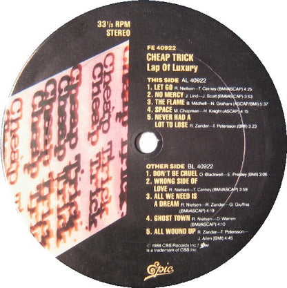Cheap Trick : Lap Of Luxury (LP, Album, Car)