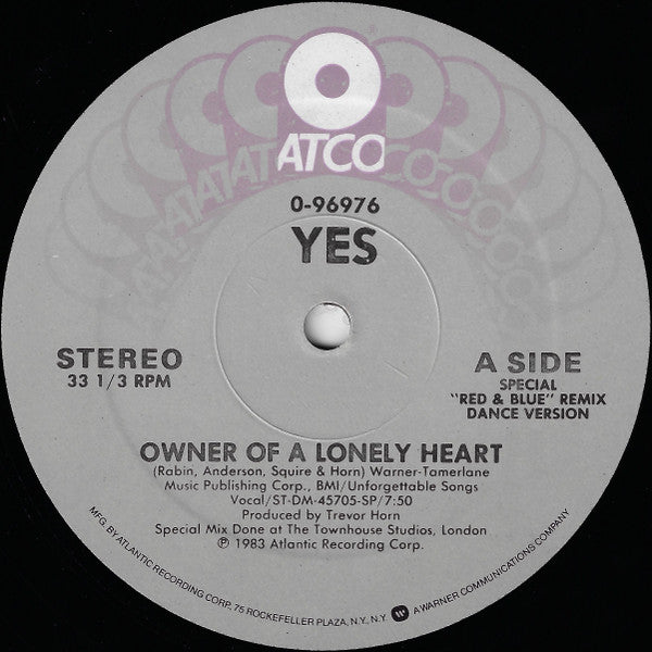 Yes : Owner Of A Lonely Heart (12", SP )