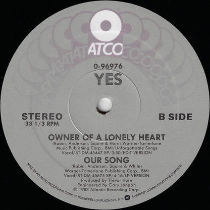 Yes : Owner Of A Lonely Heart (12", SP )