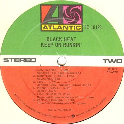 Black Heat : Keep On Runnin' (LP, Album, PR )