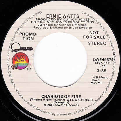 Ernie Watts : Chariots Of Fire (7", Mono, Promo)