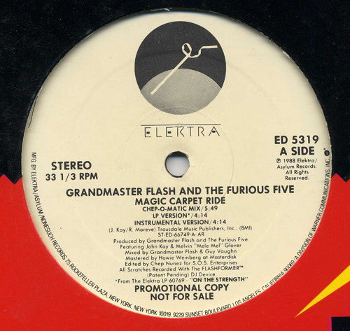 Grandmaster Flash And The Furious Five* : Magic Carpet Ride (12", Promo)