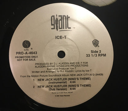 Ice-T : New Jack Hustler (Nino's Theme) (12", Promo)