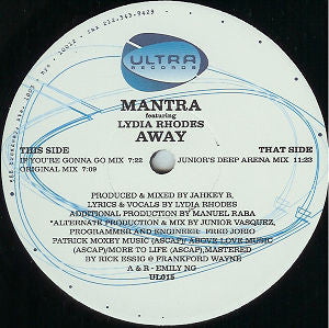 Mantra Featuring Lydia Rhodes : Away (12")
