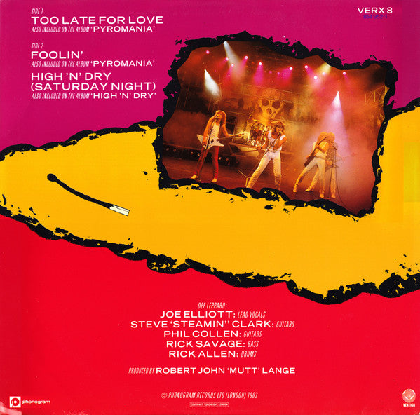 Def Leppard : Too Late For Love (12", Single)