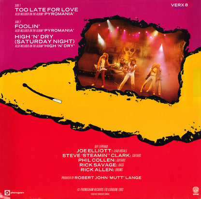 Def Leppard : Too Late For Love (12", Single)