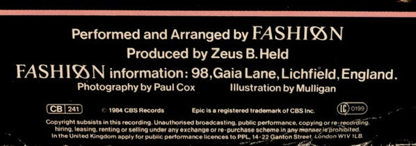 Fashion : Dreaming (Extended Version) (12", Single)
