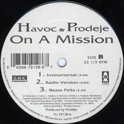 Havoc & Prodeje : On A Mission (12")
