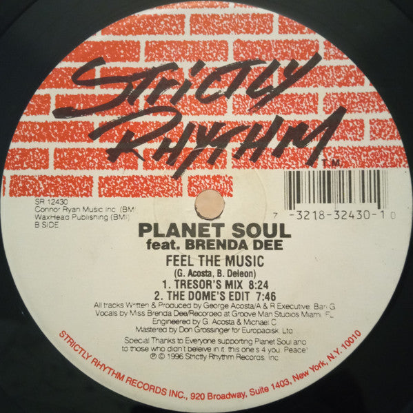 Planet Soul Featuring Brenda Dee : Feel The Music (12", Single)