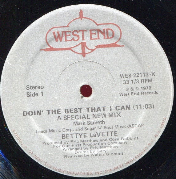 Bettye LaVette : Doin' The Best That I Can (12", Single)
