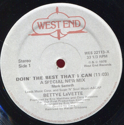 Bettye LaVette : Doin' The Best That I Can (12", Single)