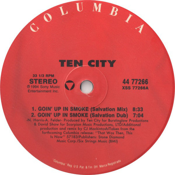 Ten City : Goin' Up In Smoke (12")