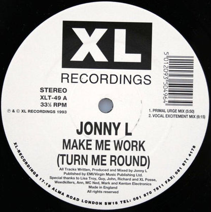 Jonny L : Make Me Work (Turn Me Around) (12", Single)