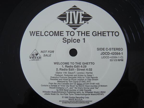 Spice 1 : Welcome To The Ghetto (12", Promo)