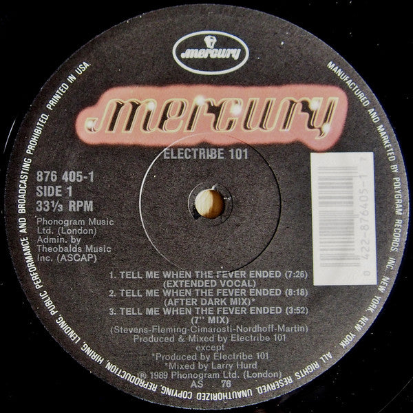 Electribe 101 : Tell Me When The Fever Ended (12")