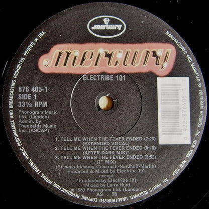 Electribe 101 : Tell Me When The Fever Ended (12")