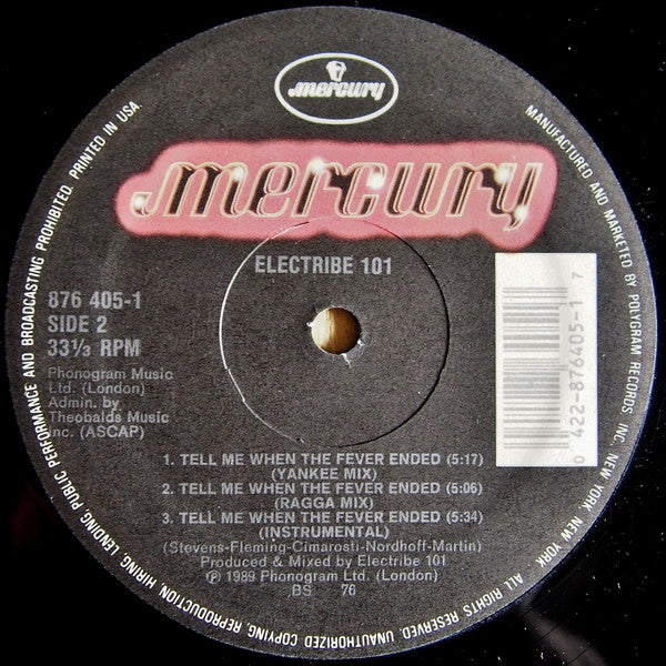 Electribe 101 : Tell Me When The Fever Ended (12")