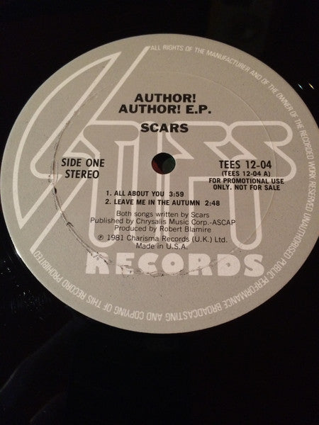 Scars (2) : Author! Author! E.P. (12", EP, Promo)