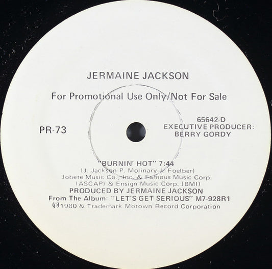 Jermaine Jackson : Burnin' Hot (12", Promo)
