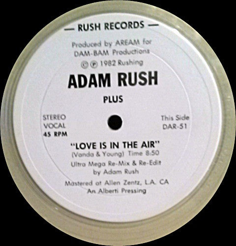 Adam Rush : Love Is In The Air / Stop! (12", cle)