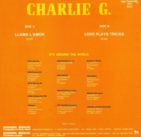 Charlie G.* : Llama L'amor (12")