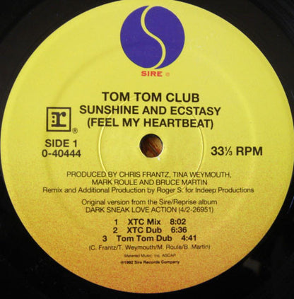 Tom Tom Club : Sunshine And Ecstasy (12", Maxi)
