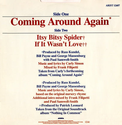 Carly Simon : Coming Around Again (Theme From Heartburn) (12", Single)