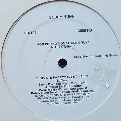 Bobby Nunn : Private Party (12", Promo)