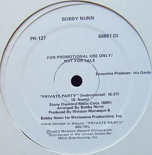 Bobby Nunn : Private Party (12", Promo)