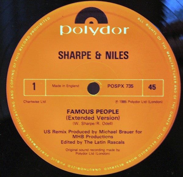 Sharpe & Niles : Famous People (12")