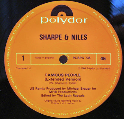 Sharpe & Niles : Famous People (12")