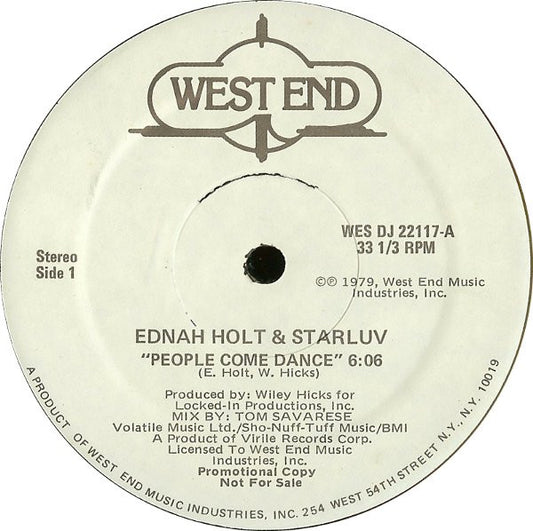 Ednah Holt & Starluv : People Come Dance (12", Promo, RM, RP)