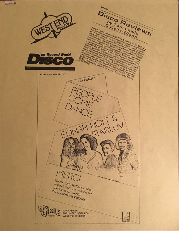 Ednah Holt & Starluv : People Come Dance (12", Promo, RM, RP)