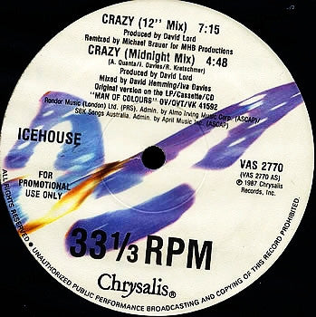 Icehouse : Crazy (12", Single, Promo, EMW)