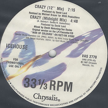 Icehouse : Crazy (12", Single, Promo, EMW)