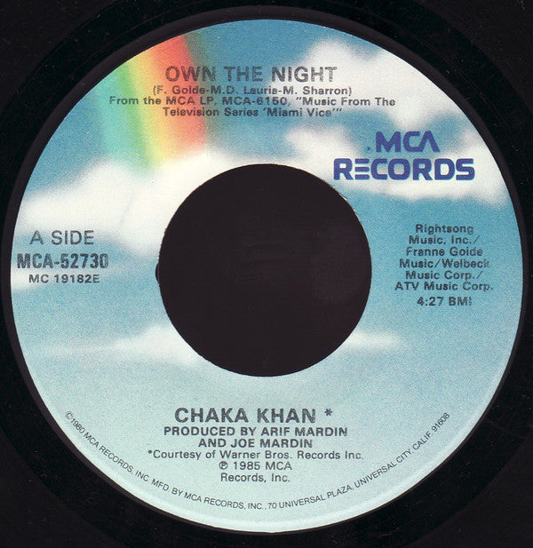 Chaka Khan : Own The Night (7", Single)