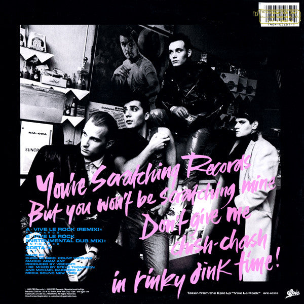 Adam Ant : Vive Le Rock (Remix) (12")