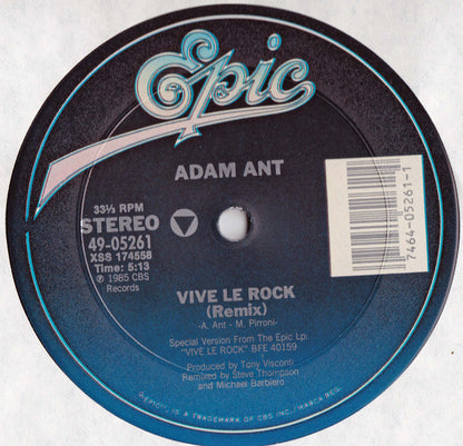 Adam Ant : Vive Le Rock (Remix) (12")