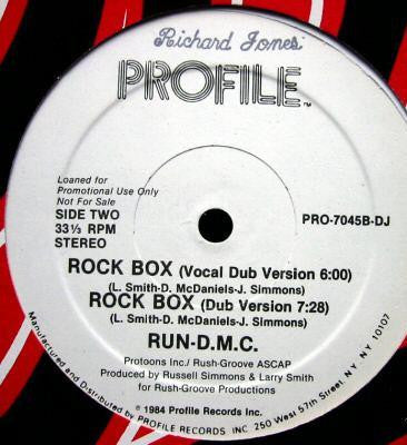 Run-D.M.C.* : Rock Box (12", Promo)
