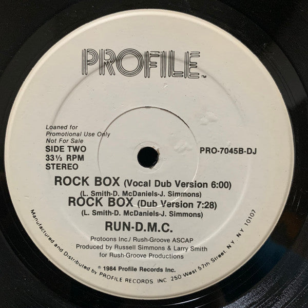 Run-D.M.C.* : Rock Box (12", Promo)