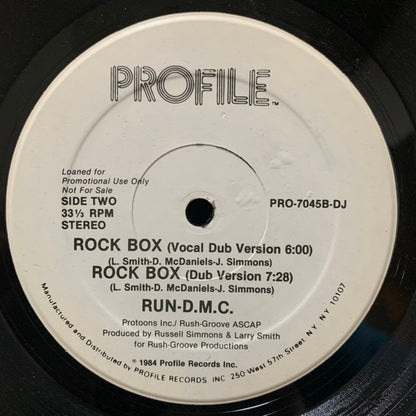 Run-D.M.C.* : Rock Box (12", Promo)
