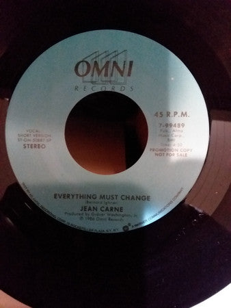 Jean Carne* : Everything Must Change (7", Promo)