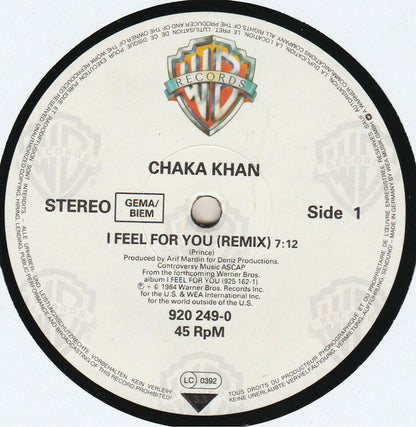 Chaka Khan : I Feel For You (12", Maxi)